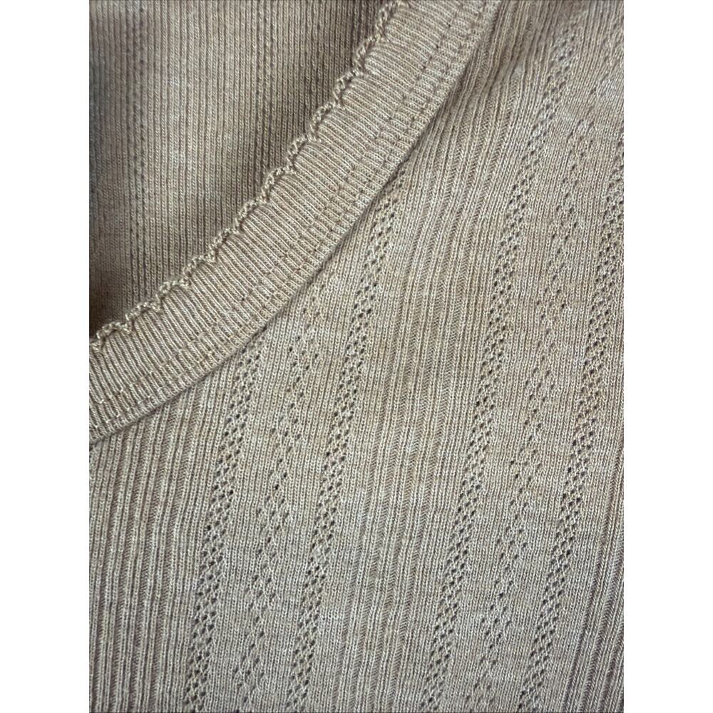 Eddie Bauer Perfect Pointelle Shirt Womens Sz M Brown Long Sleeve Scoop Neck NWT - Picture 4 of 8
